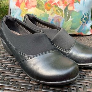 Clark’s black slip-ons